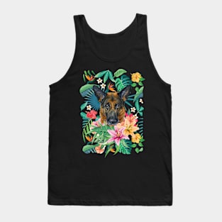 Tropical Red German Shepherd Dog Tank Top